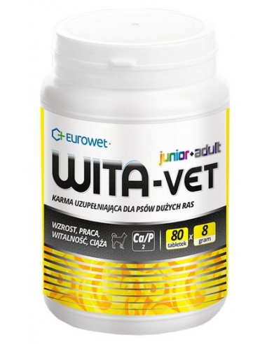 Wita-Vet - preparat mineralno-witaminowy dla suk i szczeniąt ras dużych 8g 80tabl