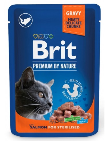 Brit Premium By Nature Cat Sterilised Salmon sos saszetka 100g