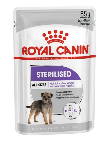 Royal Canin Sterilised karma mokra dla psów dorosłych, wszystkich ras po sterylizacji, pasztet saszetka 85g