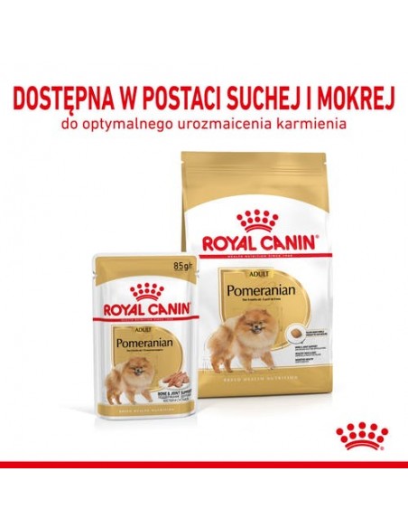 Royal Canin Pomeranian Adult karma mokra dla psów dorosłych rasy szpic miniaturowy, pasztet saszetka 85g