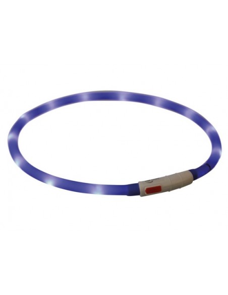 Trixie Opaska LED USB silikonowa XS-XL 70/1cm królewski niebieski