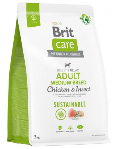 Brit Care Sustainable Adult Medium Breed Chicken & Insect 3kg